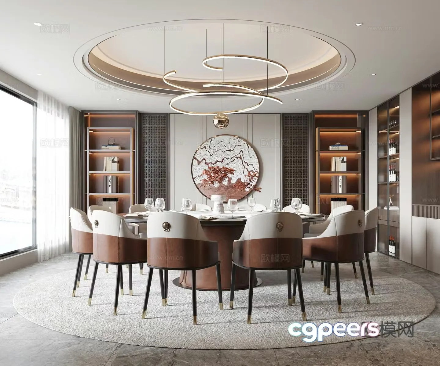 New Chinese restaurant private room 3D model