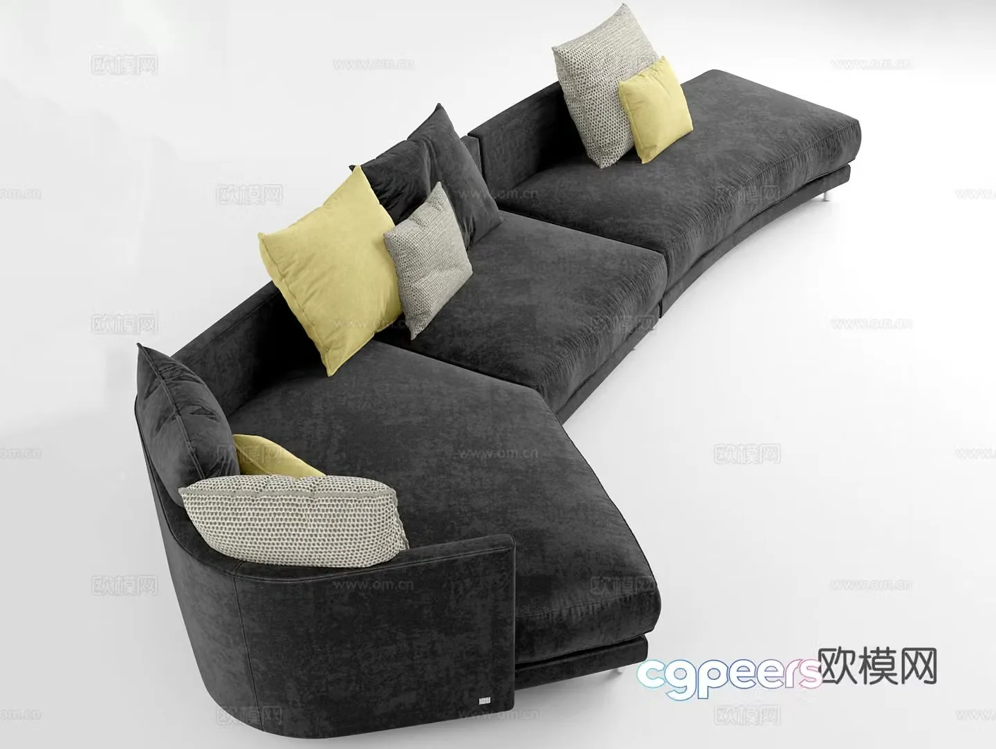 Multi-person sofa corner sofa 3d model