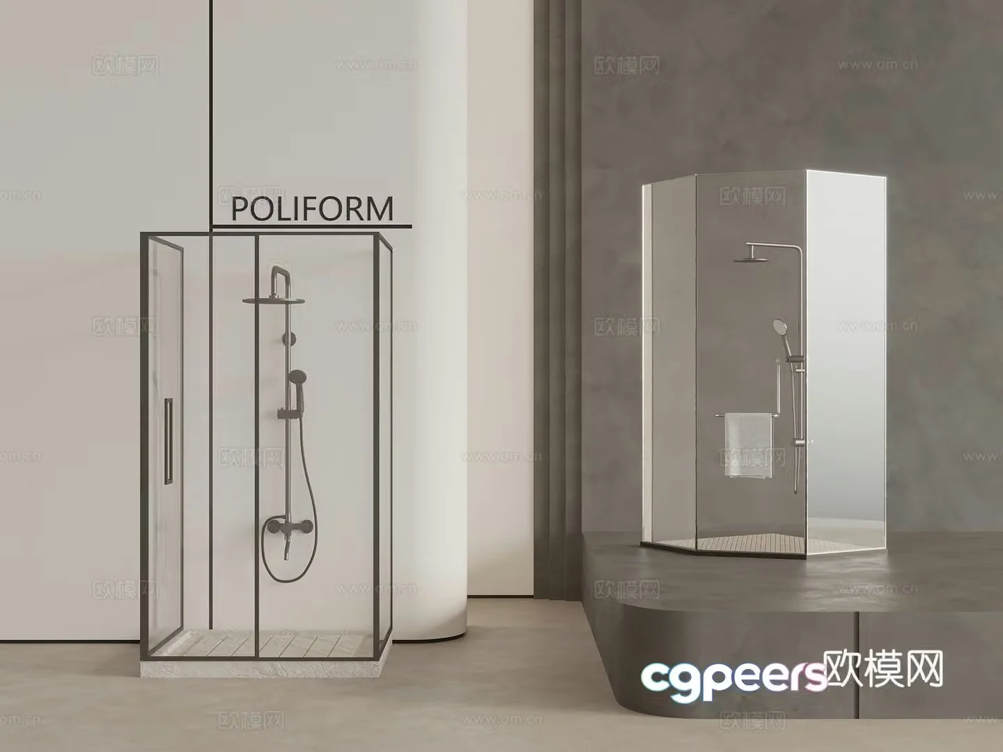 Modern shower room shower 3d model