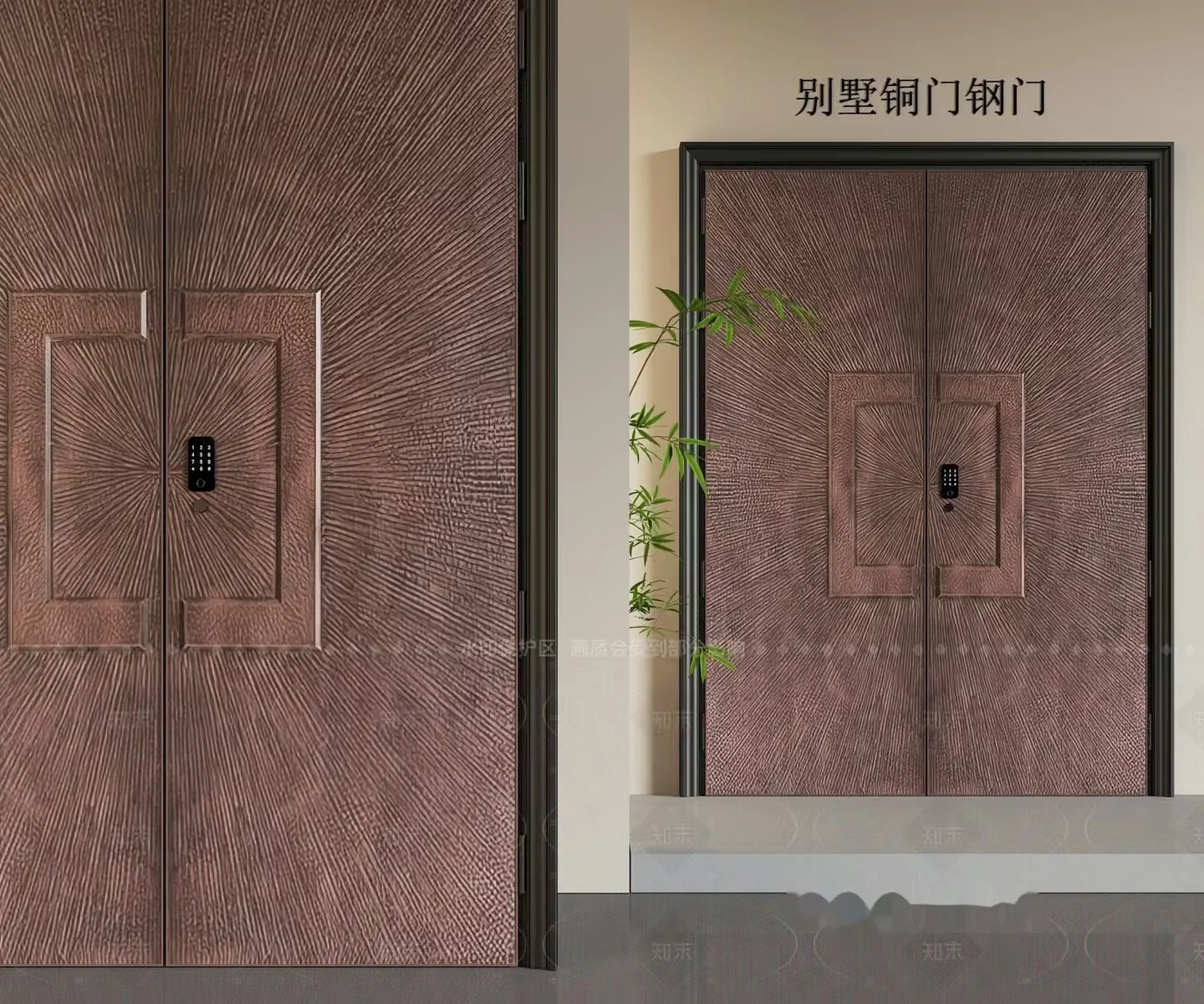 Wooden Doors With Keypads 3D Model – 4975 – VRAY Render