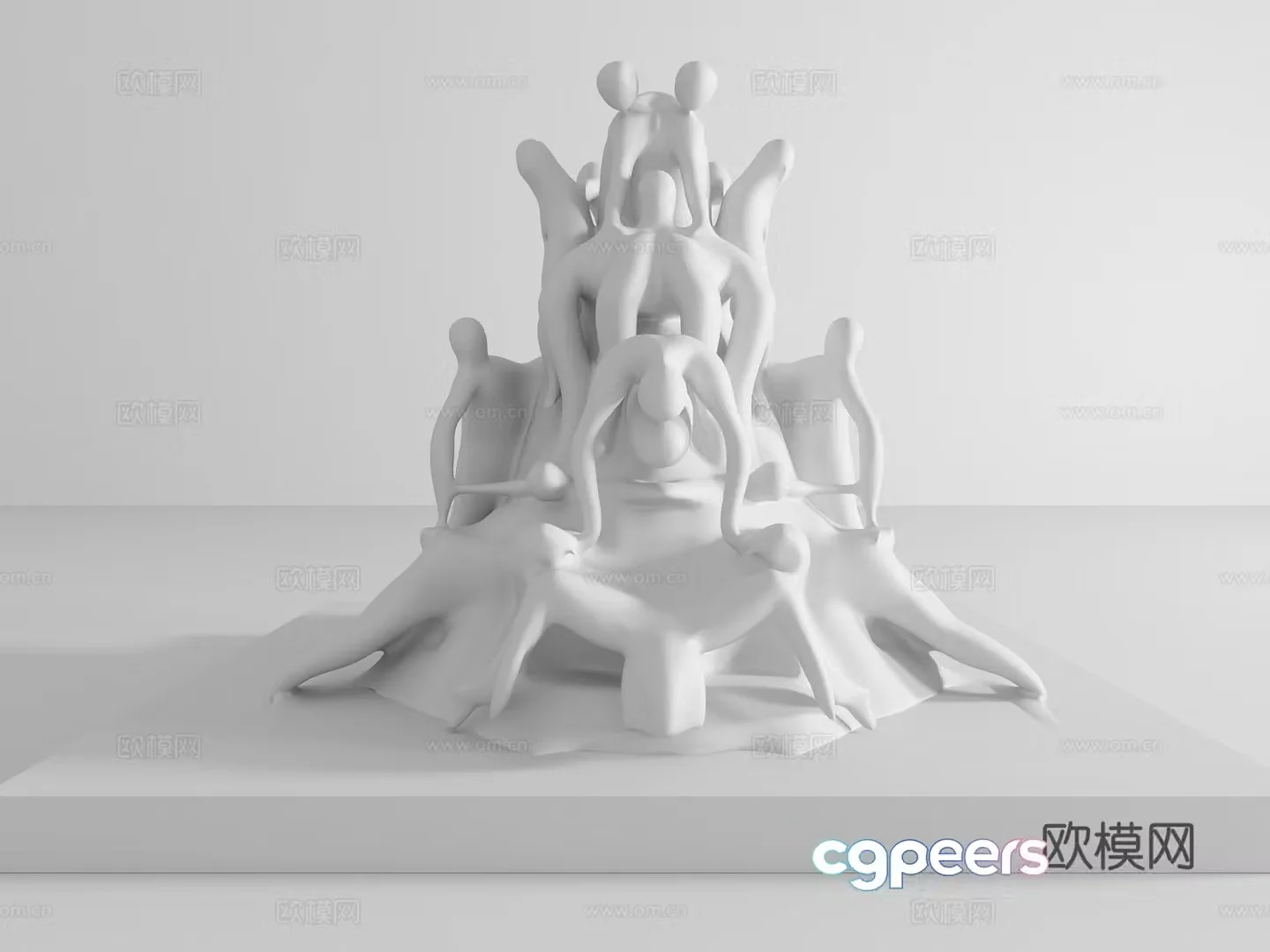 Modern people sculpture 3d model