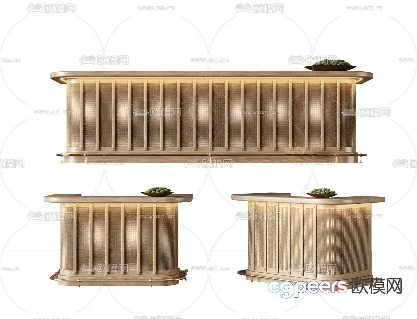 Wabi Sabi front desk reception desk information desk service desk mini bar 3D model