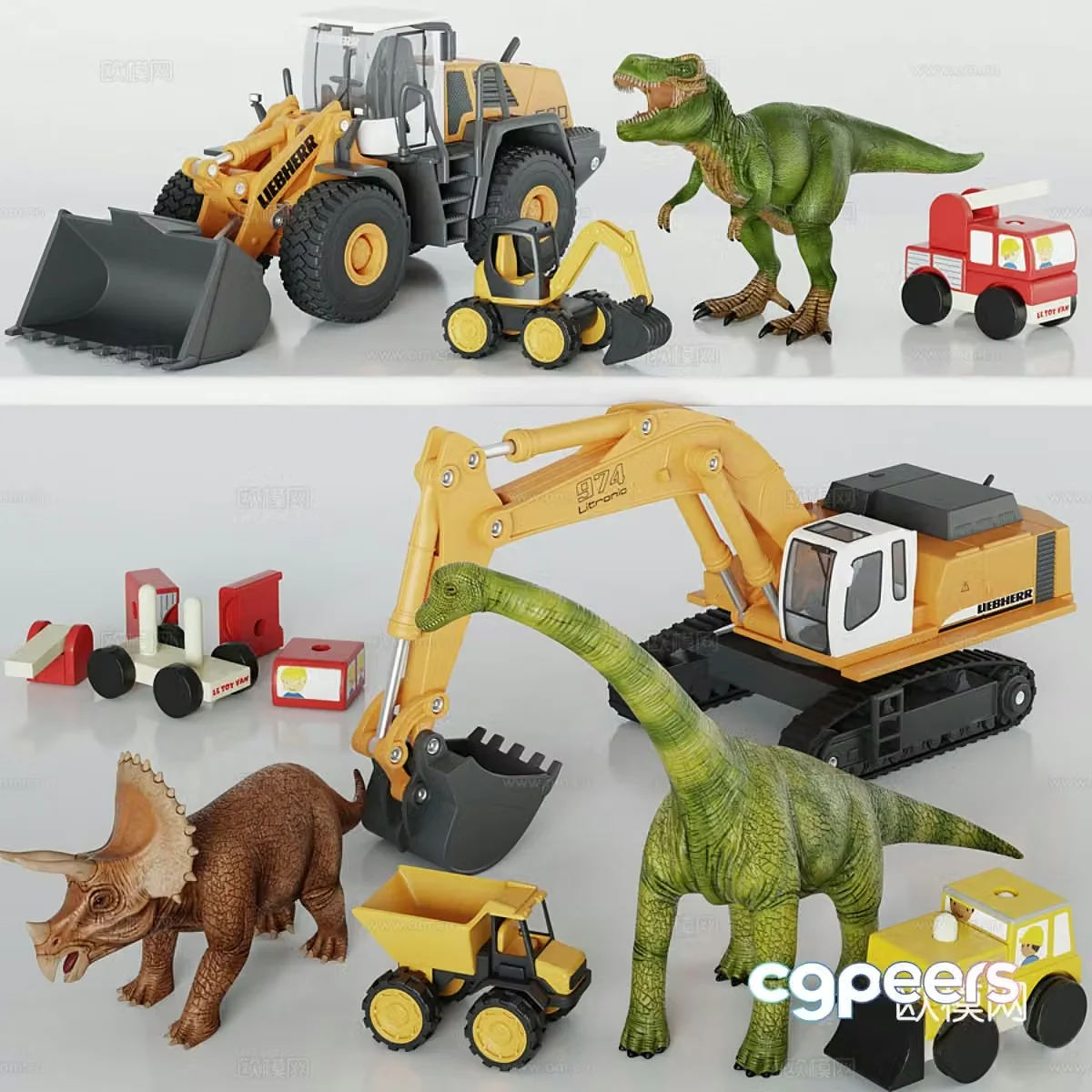 Engineering car dinosaur toy 3d model