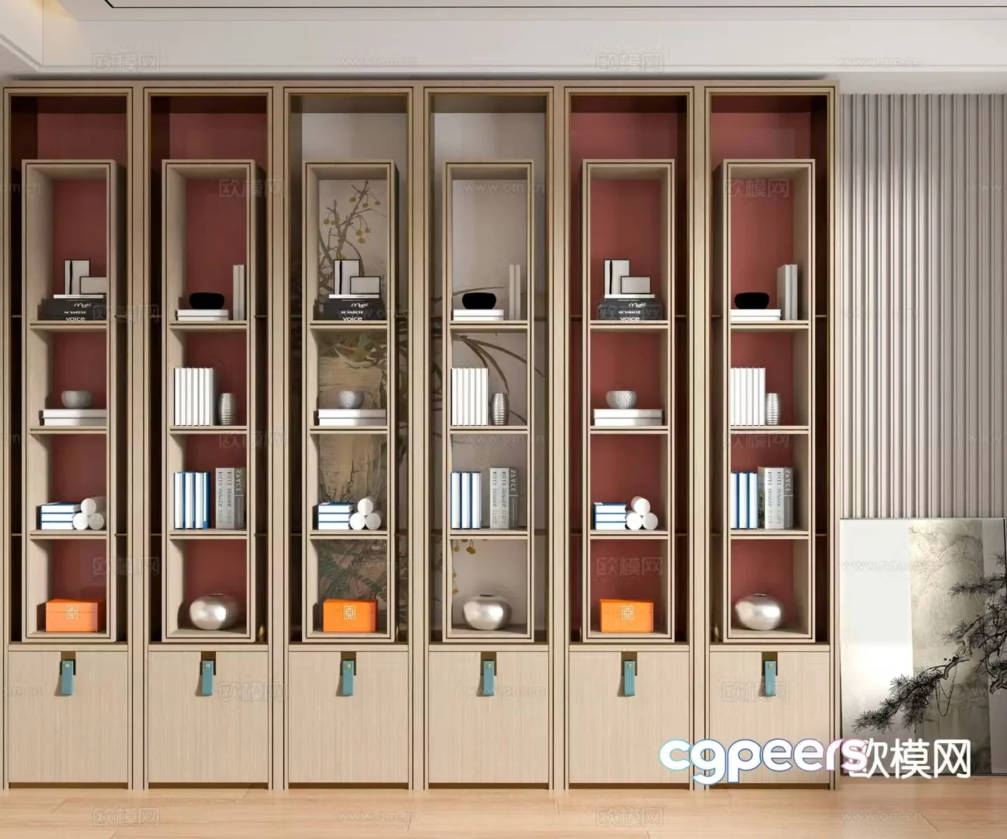 New Chinese style storage rack display rack 3d model