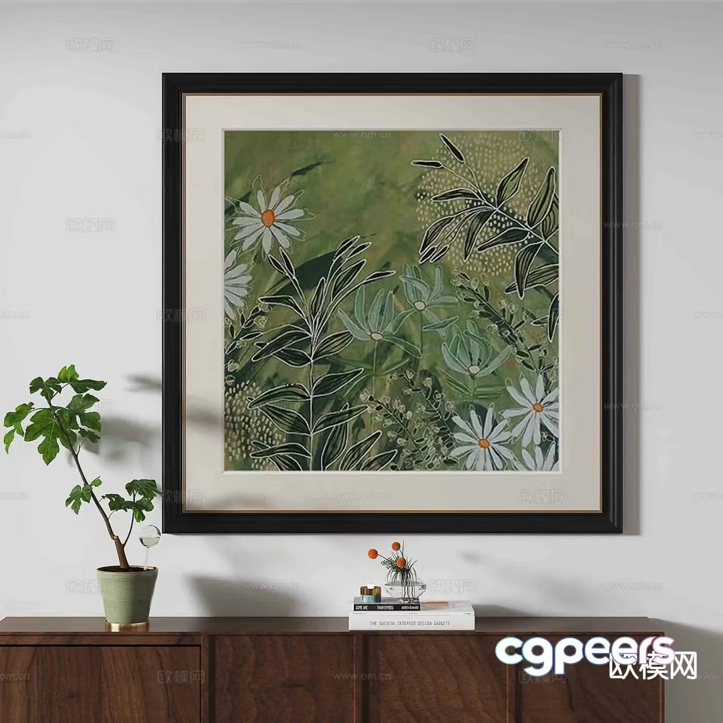 French hanging painting decorative painting 3d model