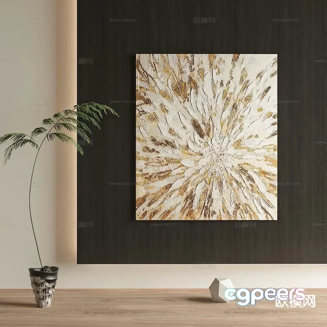 Texture painting decorative painting hanging painting 3d model