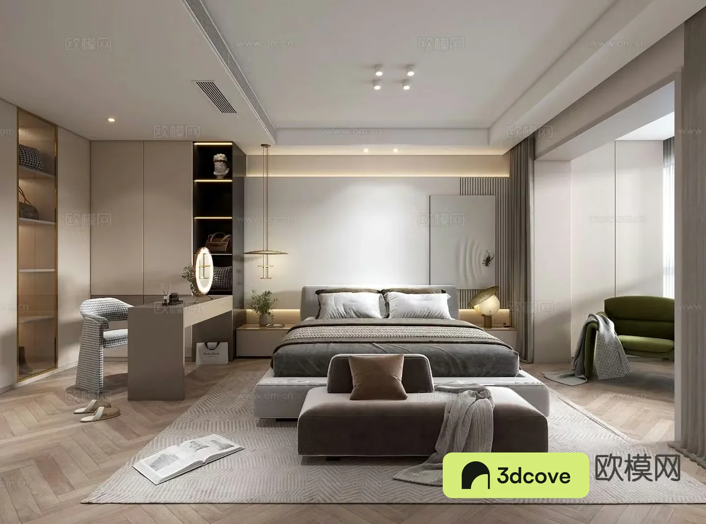 Modern master bedroom