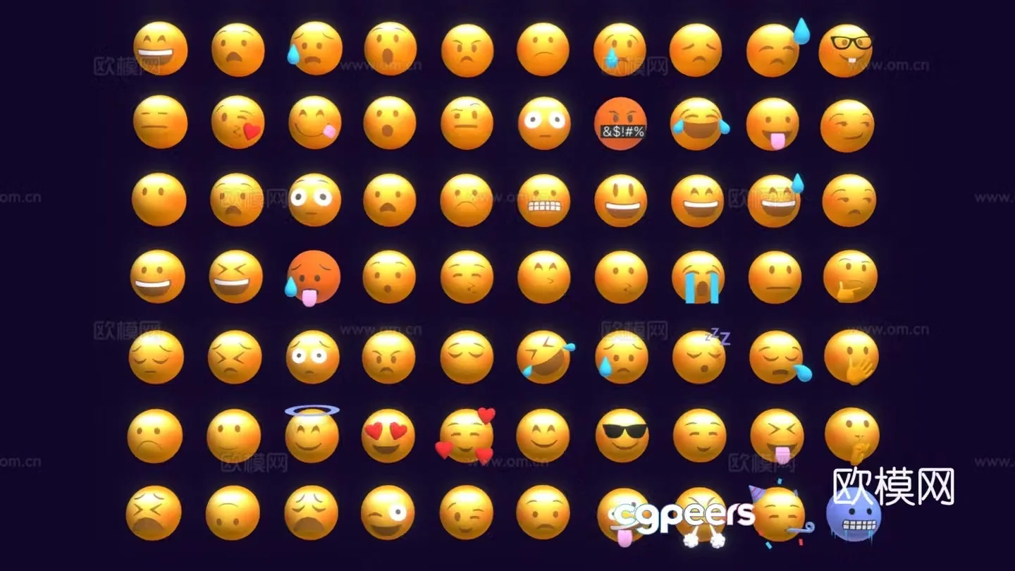 Emoj three-dimensional emoji pack emoji pack ornament 3D model