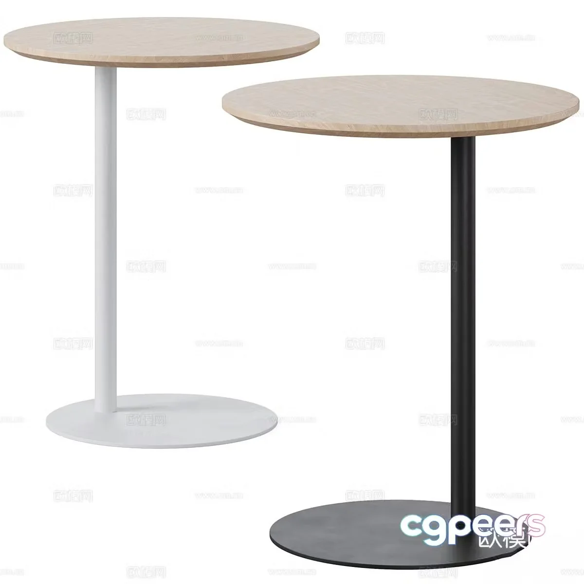 Italian minimalist side table round table 3D model
