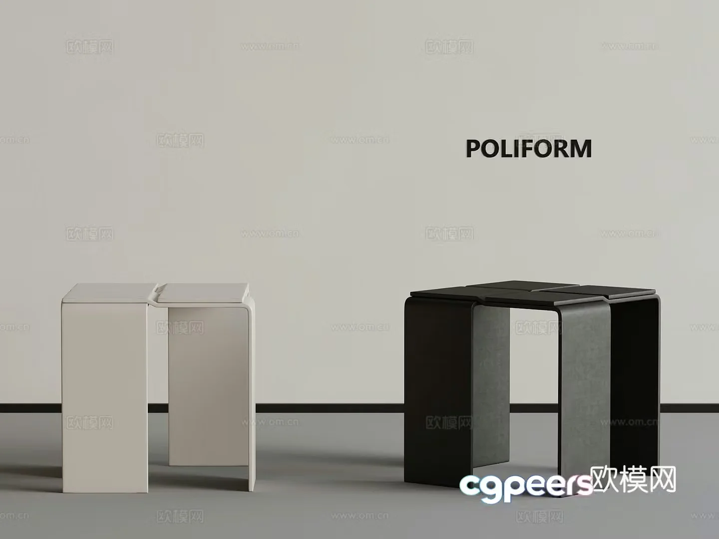 Modern stool creative stool low stool 3d model