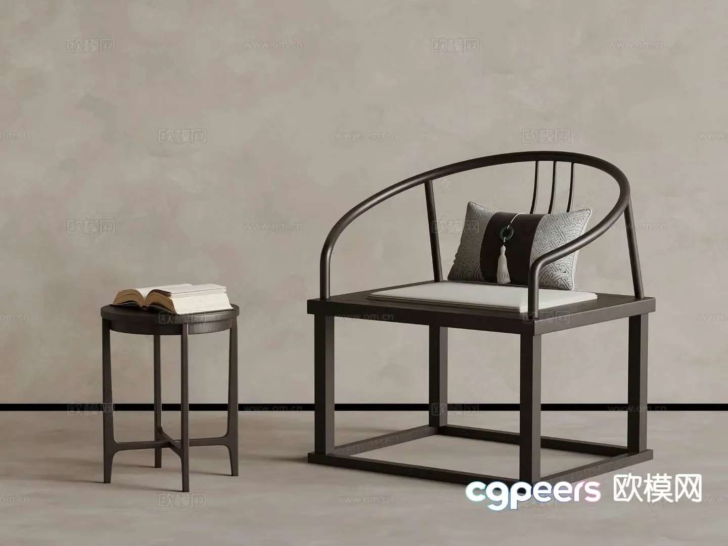 New Chinese style leisure chair armchair 3d model