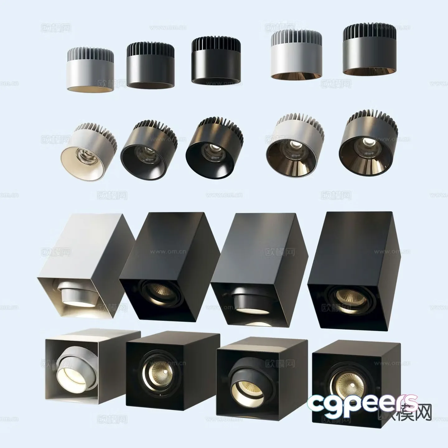 Modern downlight spotlight track light 3d model