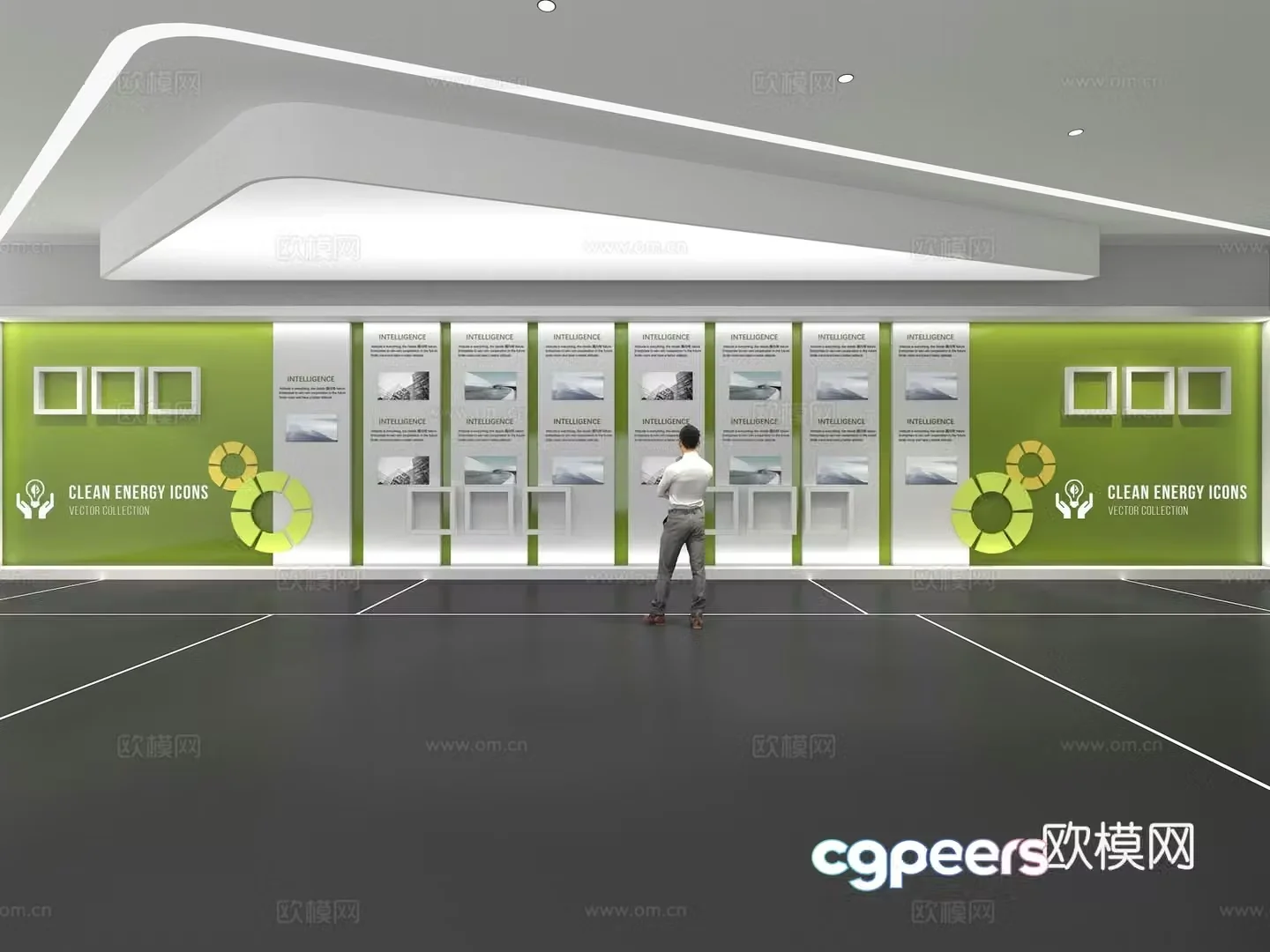 Cultural wall Corporate culture wall Display wall Theme wall Exhibition hall Campus culture Corridor 3D model