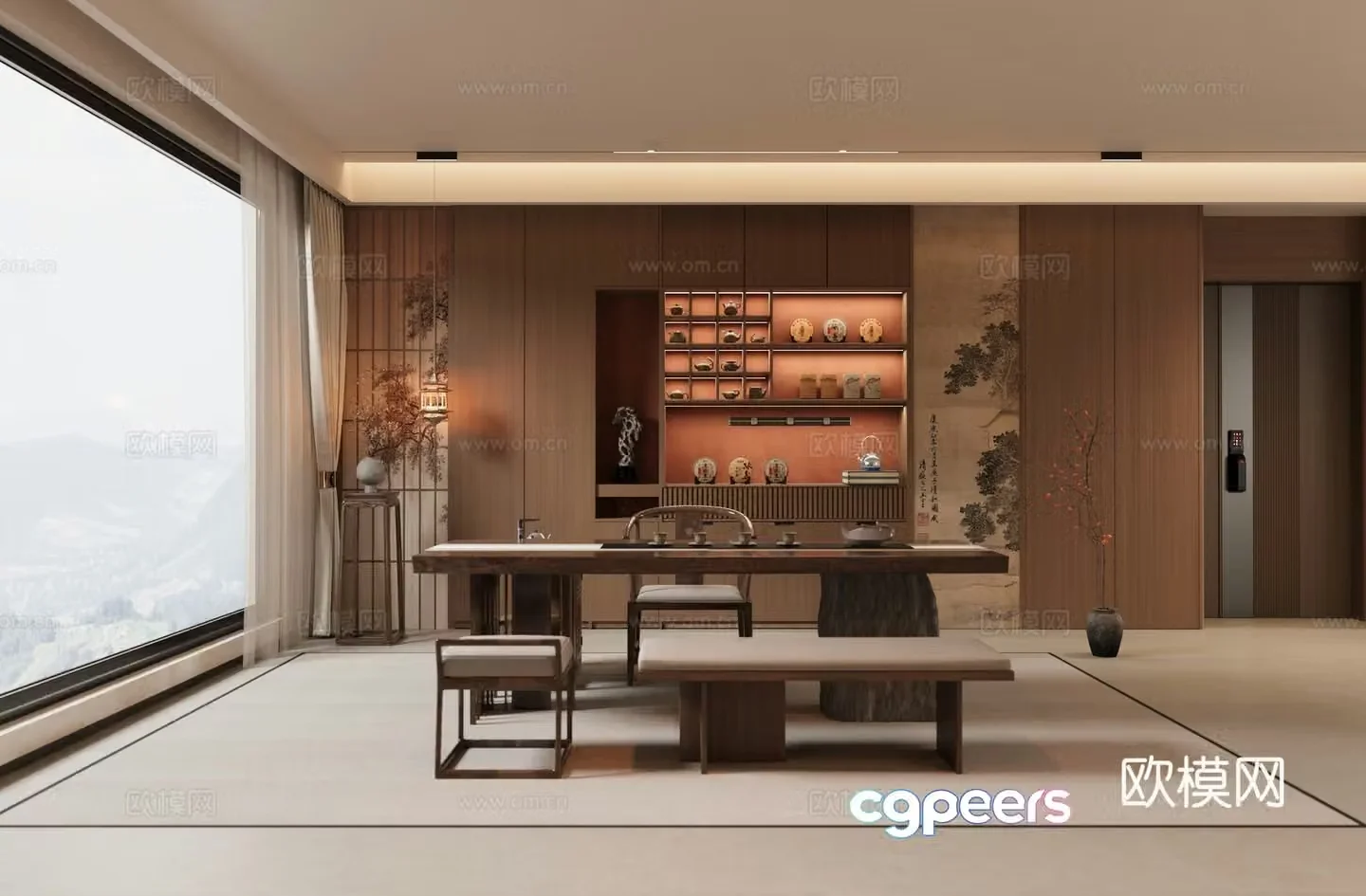 New Chinese tea room 3D model