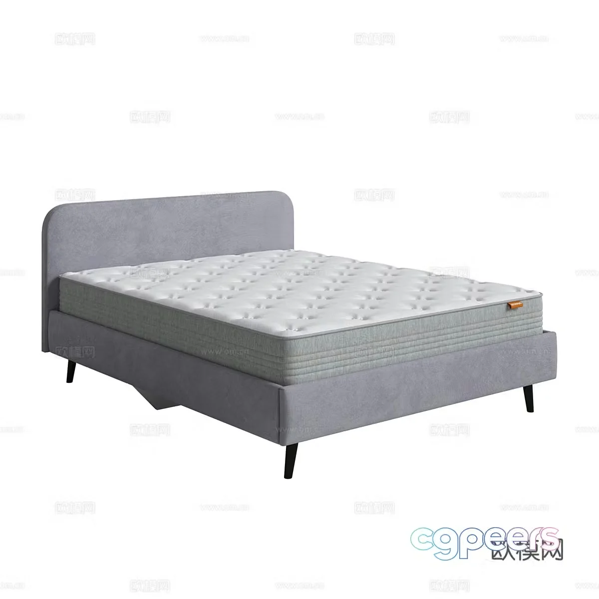 Modern double bed 3d model
