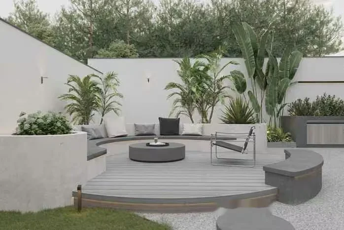 Modern Outdoor Seating Area 3D Model – 13845 – CORONA Render