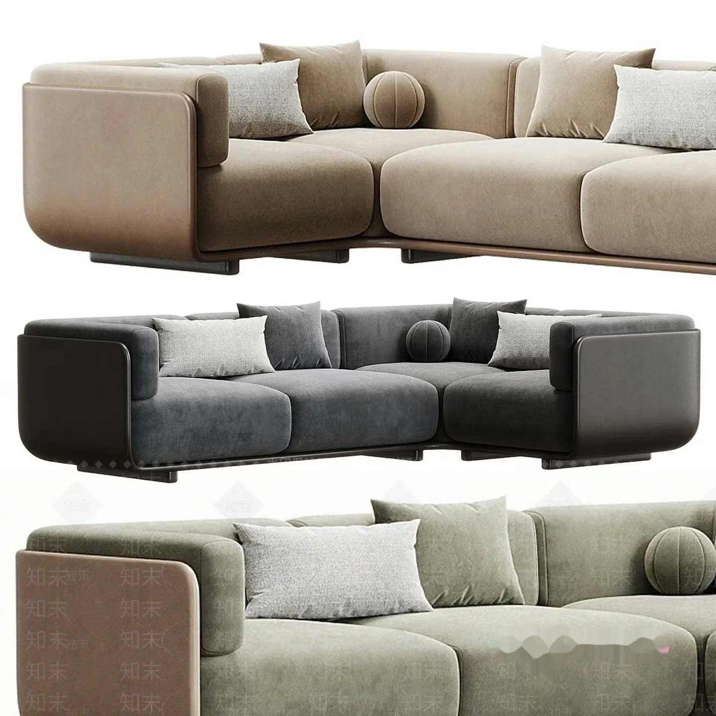 Modern Sectional Sofa 3D Model – 7858 – VRAY Render