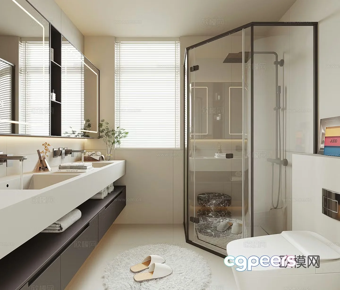 Modern home bathroom 3d model