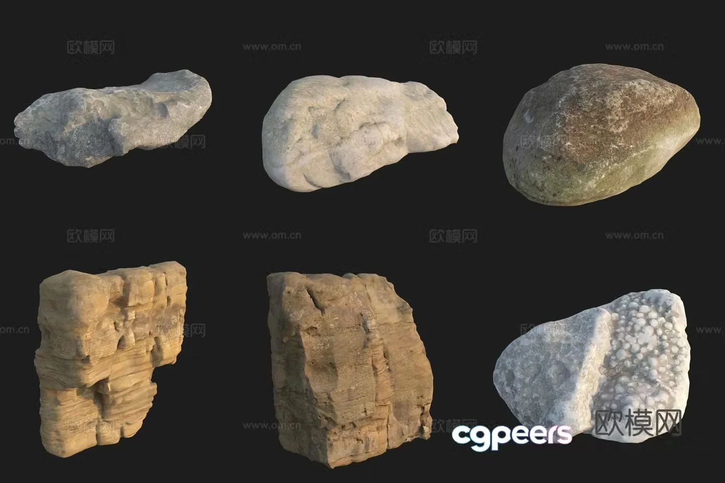 Beach beach stone rock 3d model