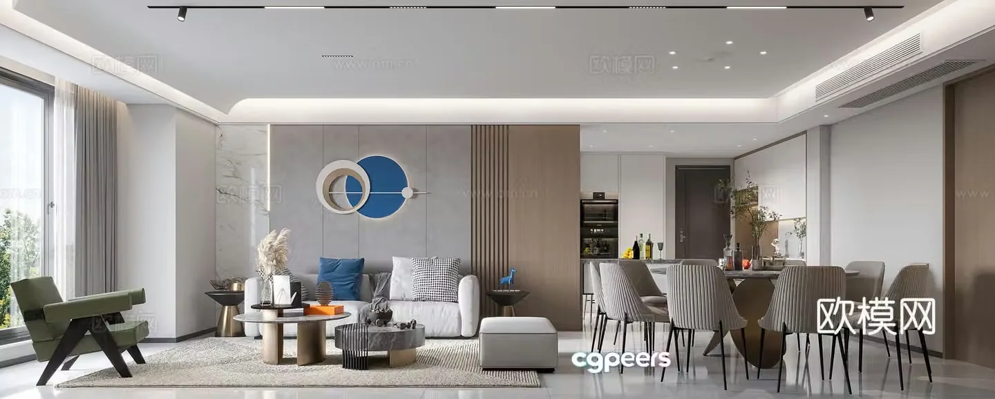 Modern guest restaurant 3d model