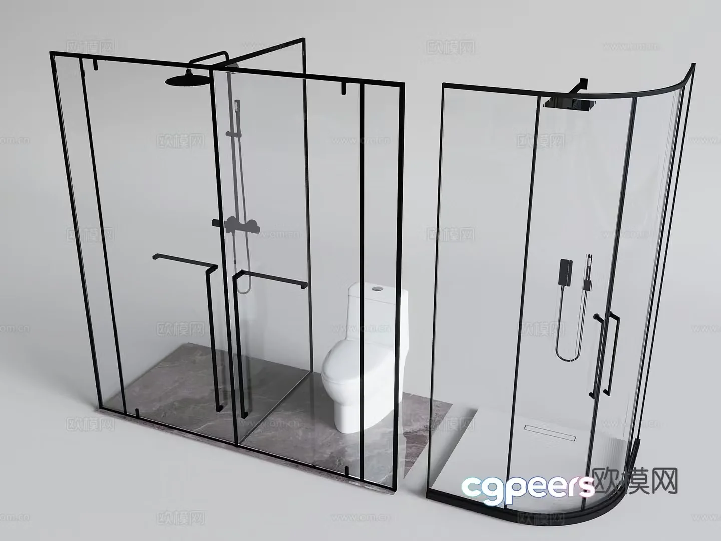 Glass Shower Shower Shower Arc Shower 3D Model