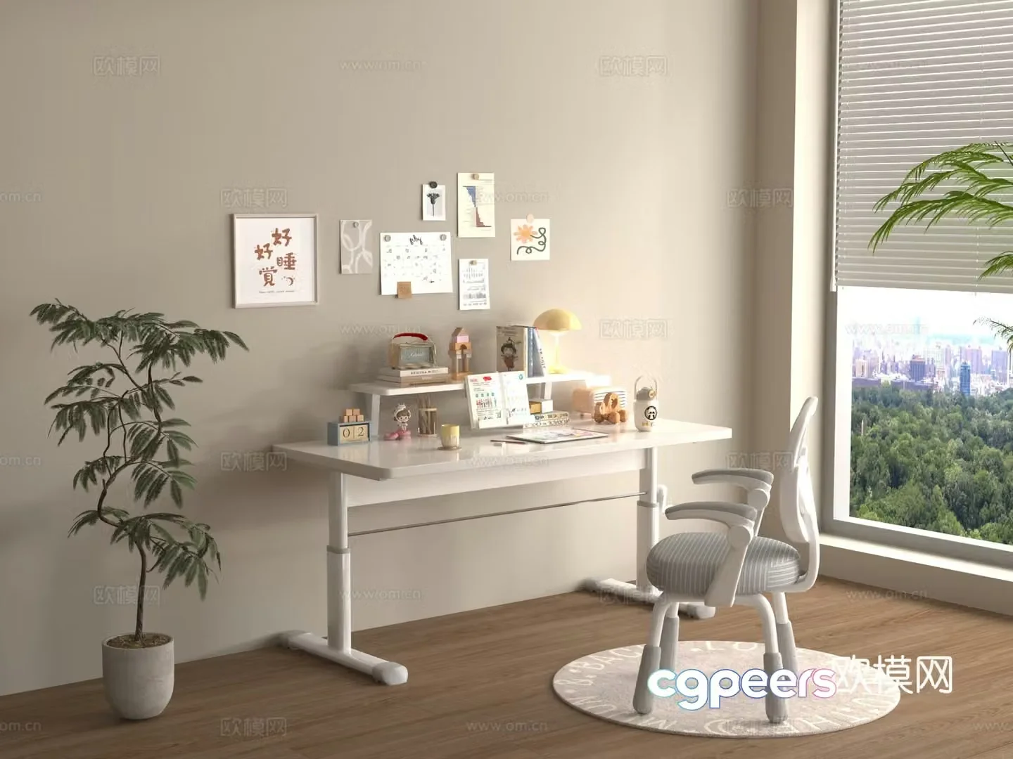 Children’s study desk 3d model