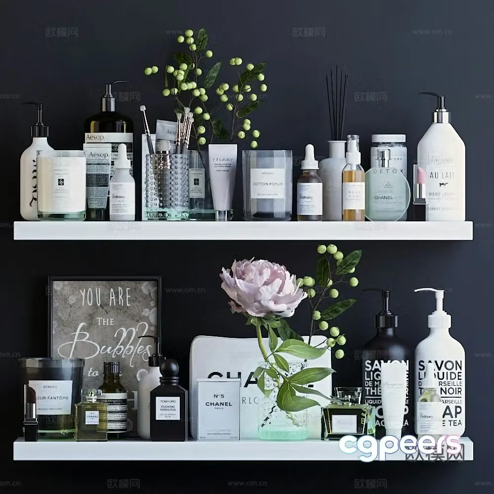 3D model of toiletries