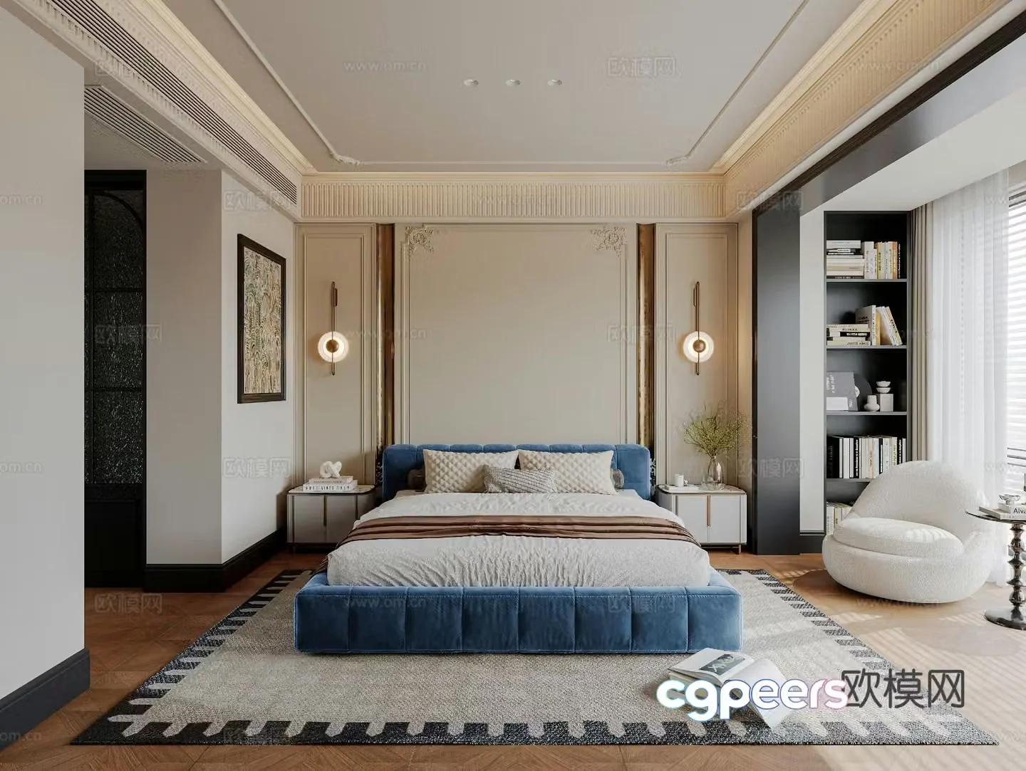 French bedroom master bedroom 3d model