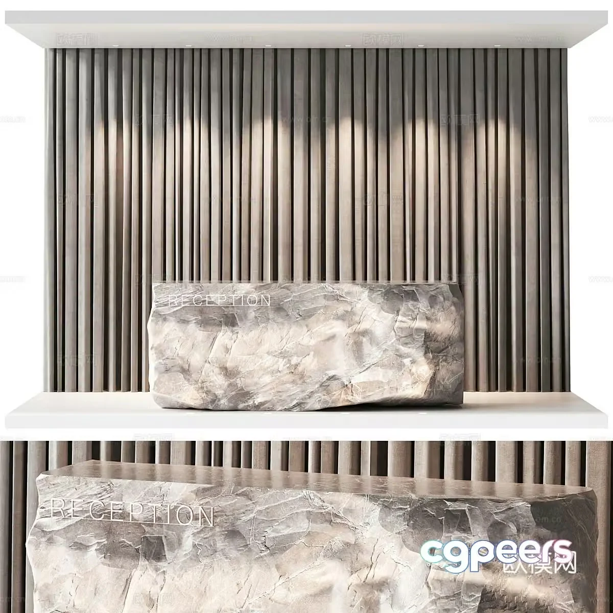 New Chinese style Wasabi Front Desk Bar 3D Model
