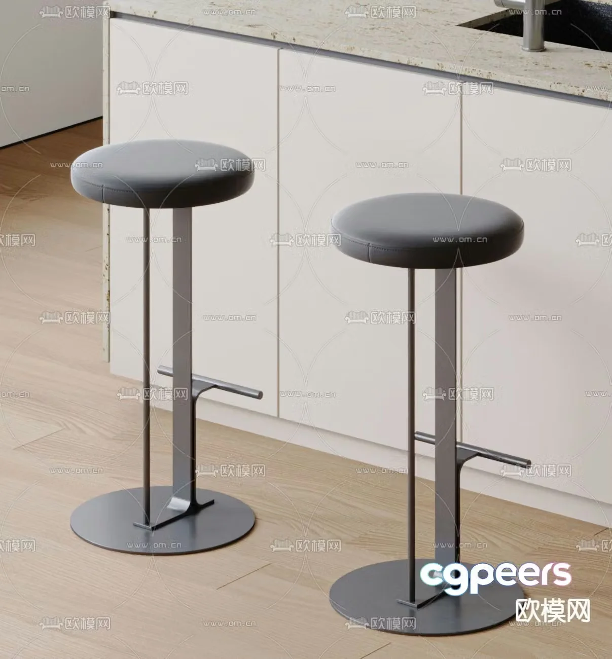 Modern bar stool bar stool high stool 3d model