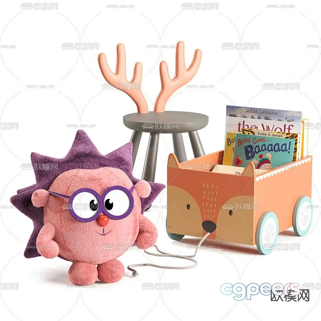 Modern children’s plush toy 3d model