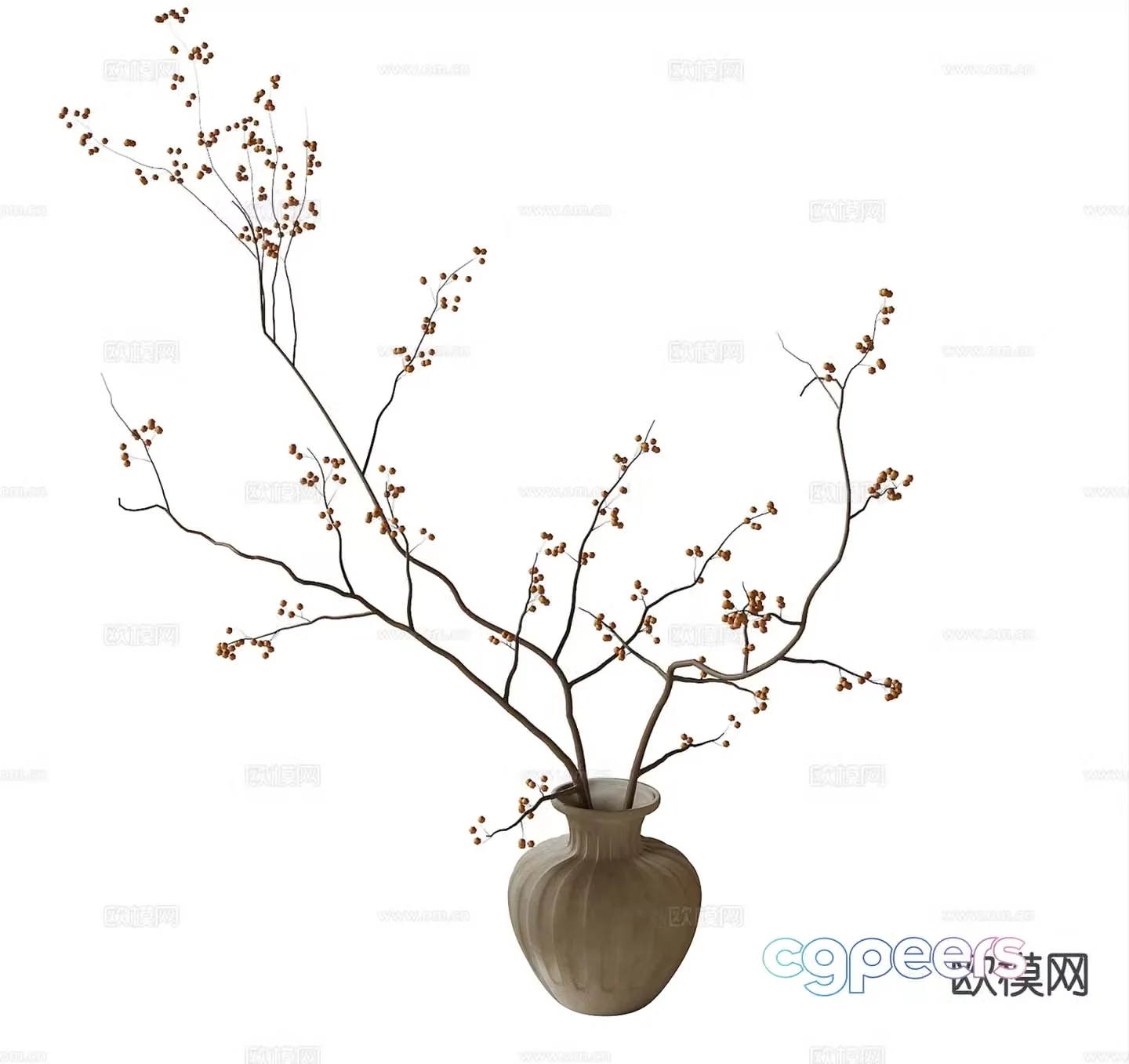 modern vase floral arrangement flower arrangement 3d model