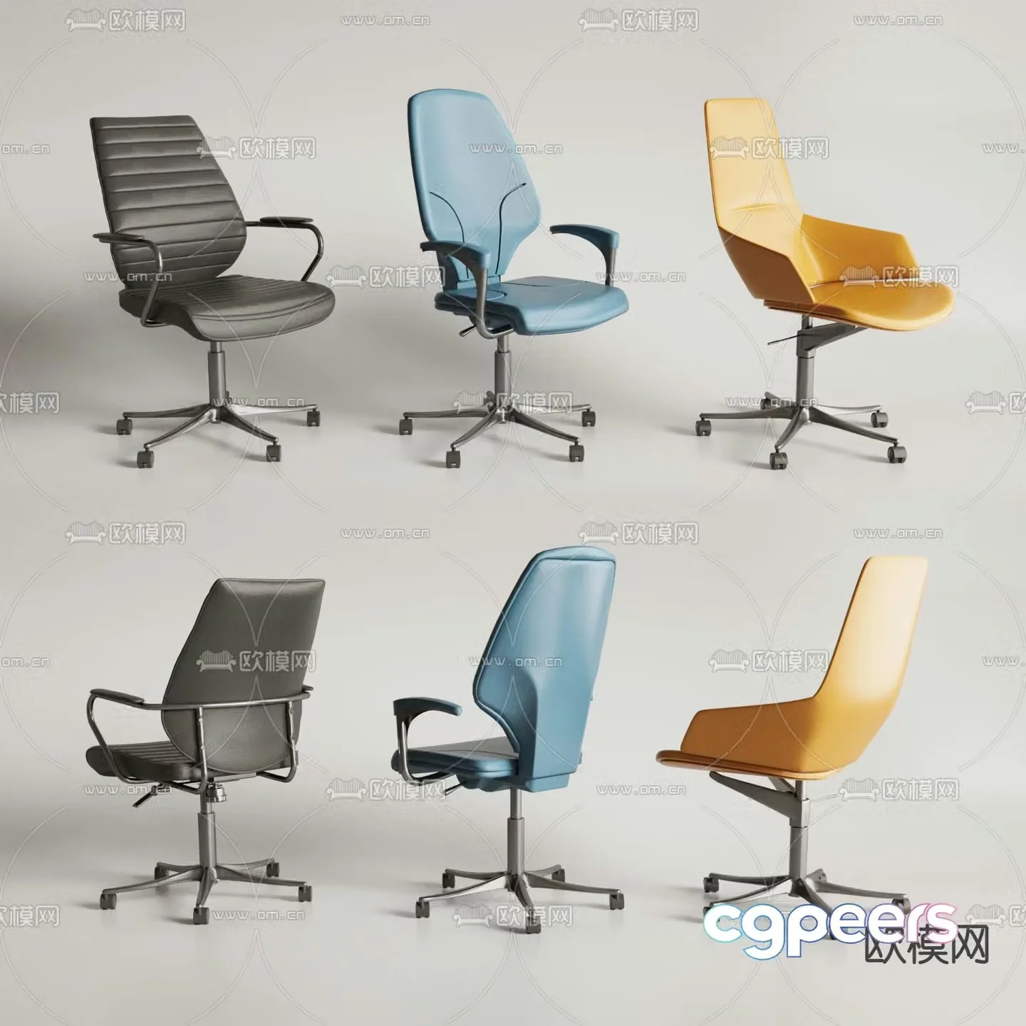 Office chair staff chair conference chair class chair 3d model