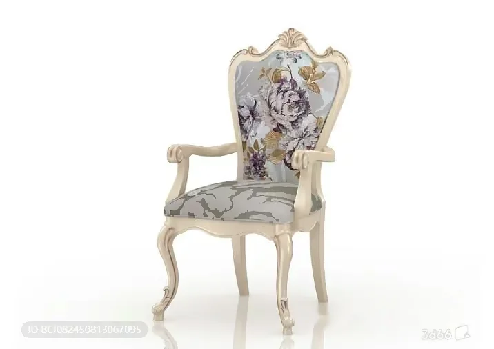Wooden Floral Chair 3D Model – 6459 – VRAY Render
