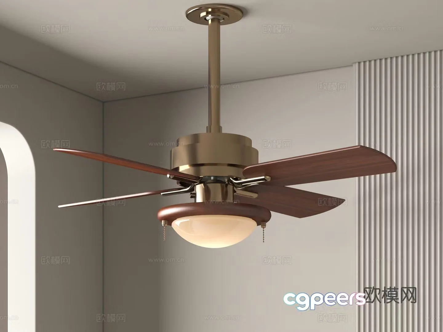 Modern fan light 3d model