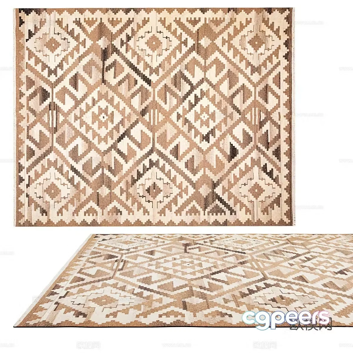 American ethnic carpet pattern carpet 3d model