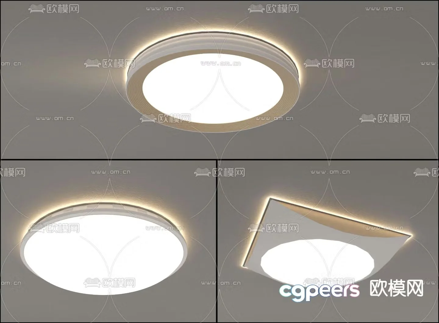 Geometric ceiling light Bedroom light 3d model