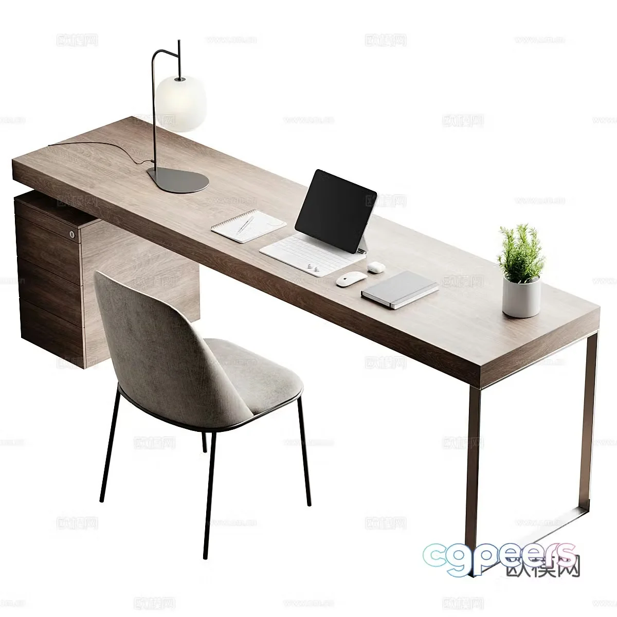 Desk and Chair 3d Model