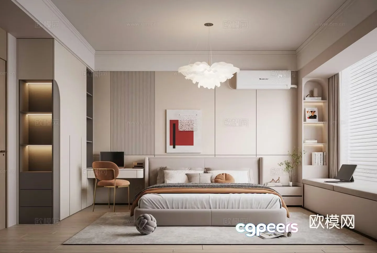 Modern bedroom master bedroom 3d model