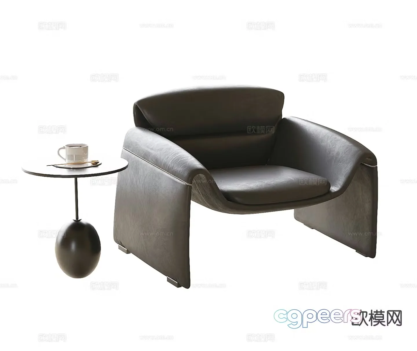 Modern single sofa 3d model
