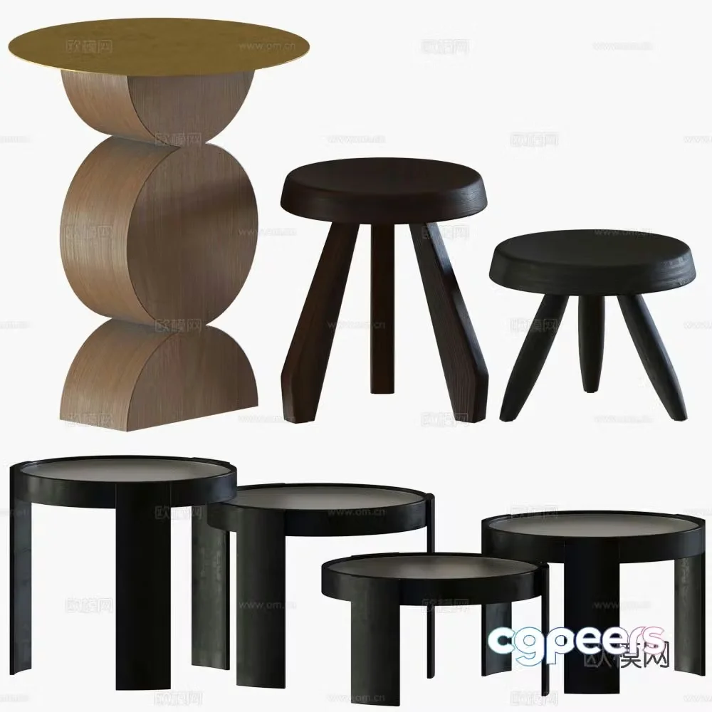 Round table side table angle table 3D model