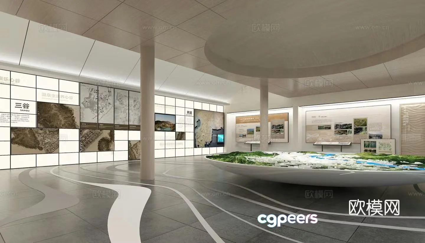 Modern cultural exhibition hall 3D model