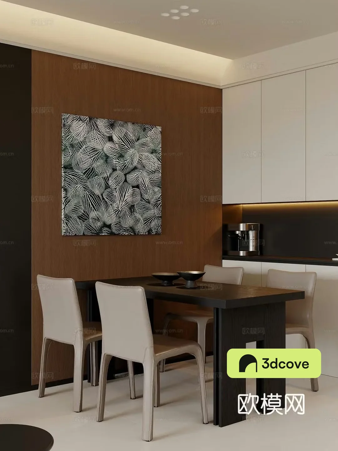 Modern Italian light luxury living and dining room