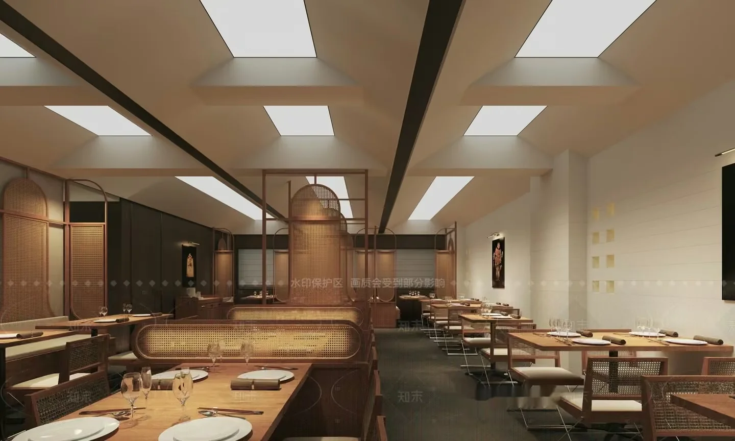 Modern Restaurant Interior 3D Model – 8490 – CORONA Render