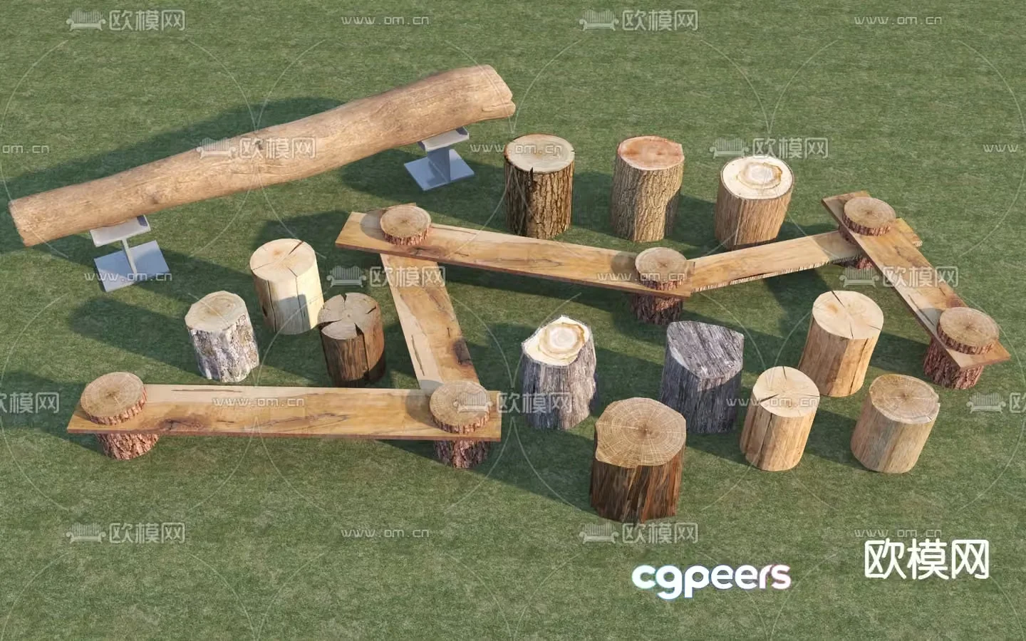 wooden pile wooden pier wood 3d model
