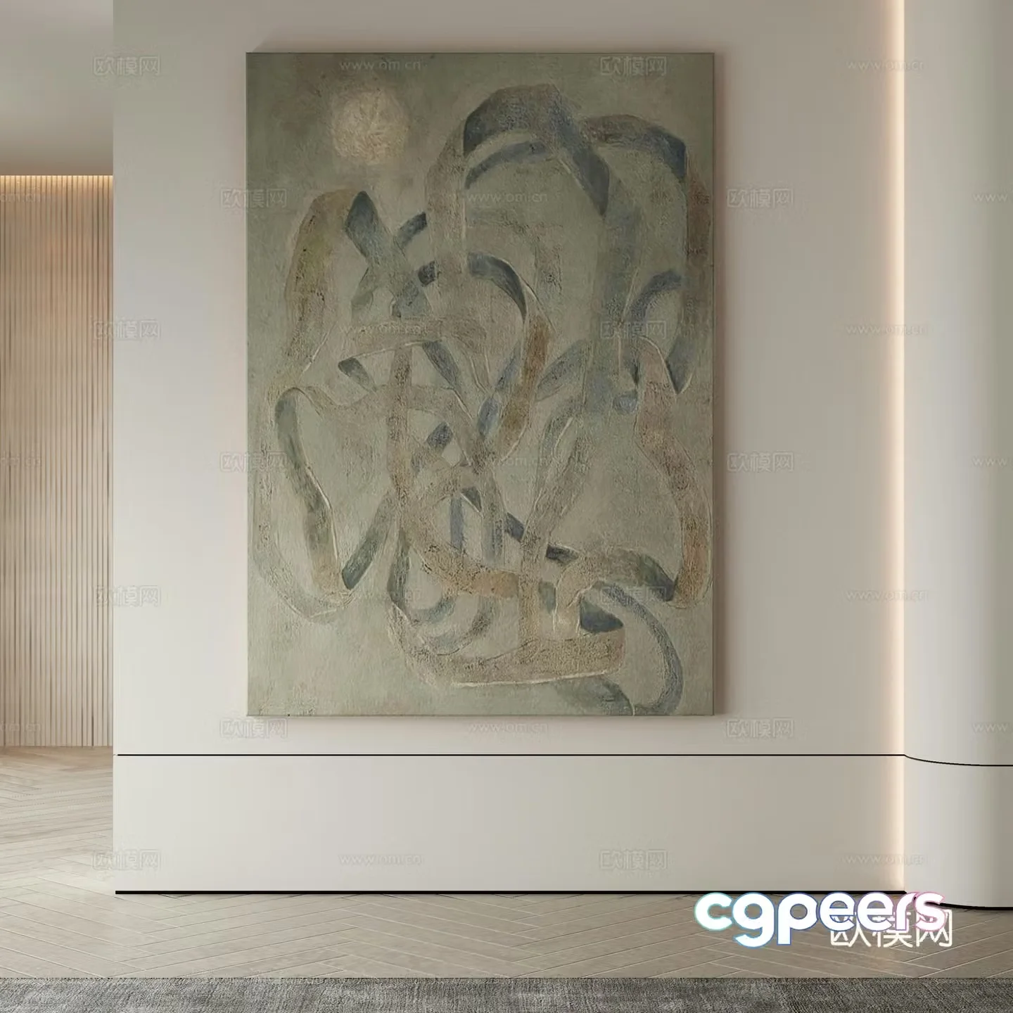 Modern Wasabi Hanging Painting Oil Painting 3D Model