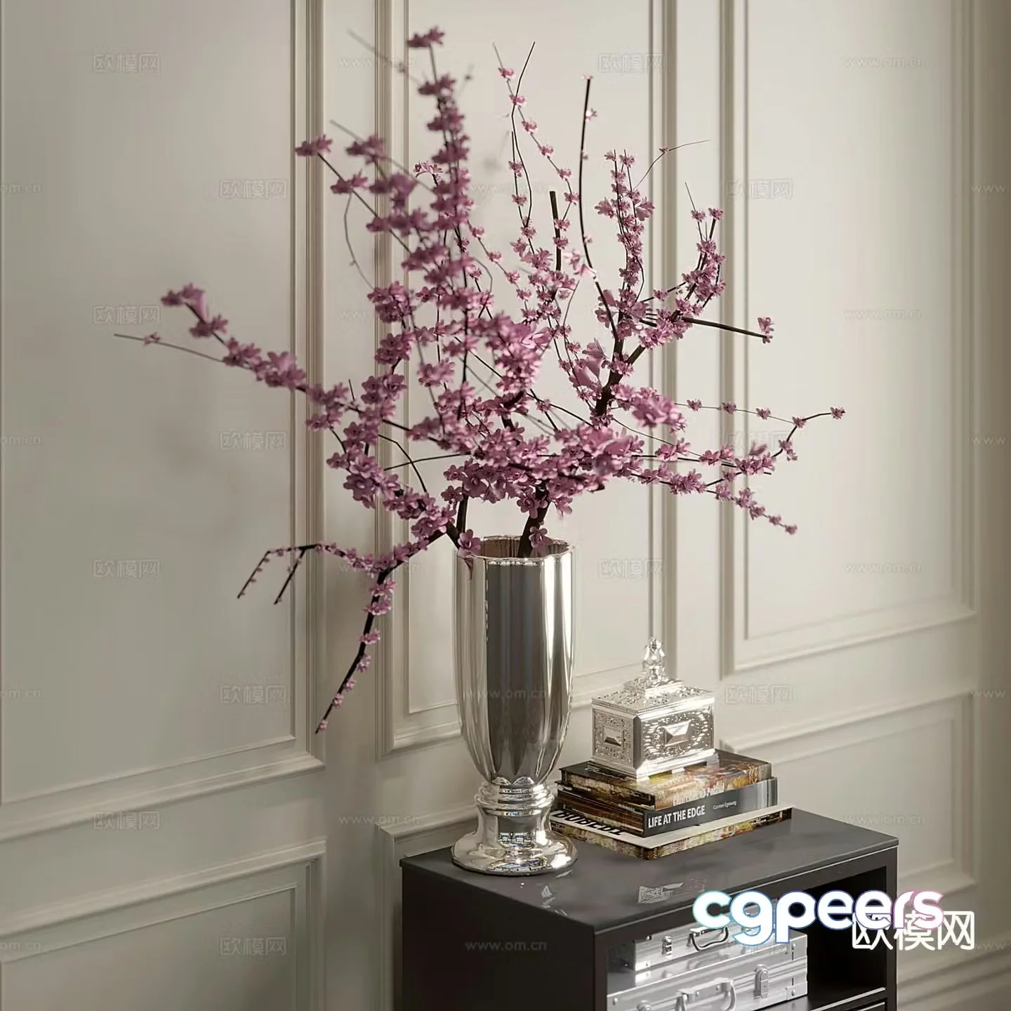 new chinese style vase flowers flower arrangement flowers 3d model