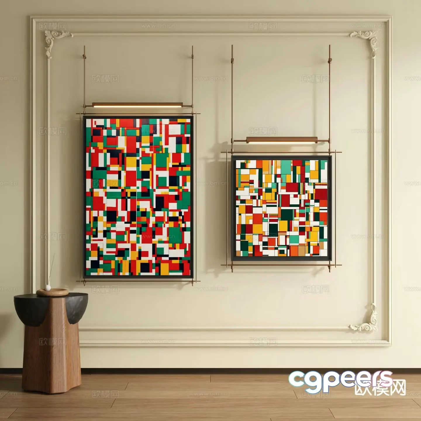 Modern art painting decorative painting 3d model