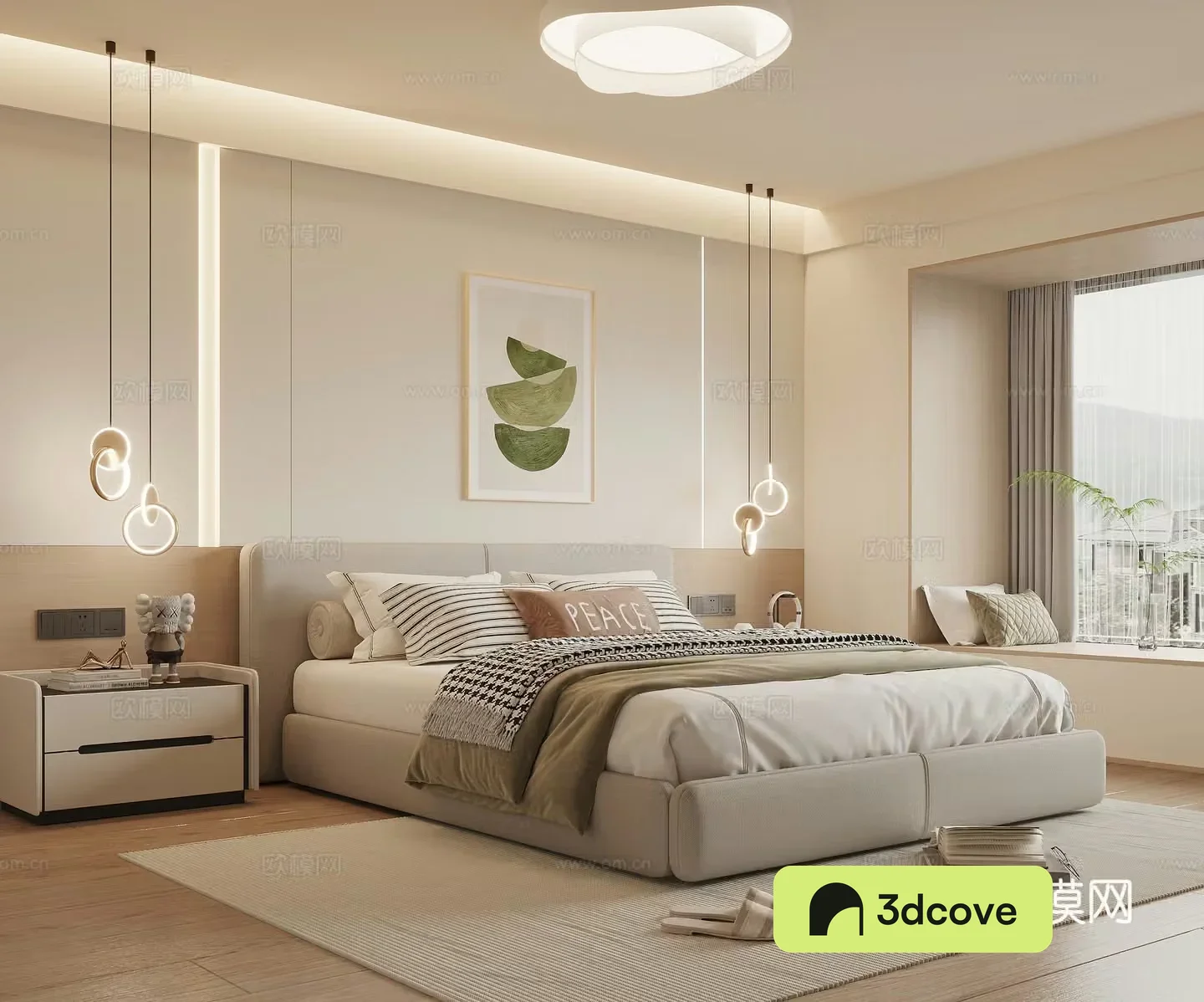 Modern cream style home bedroom