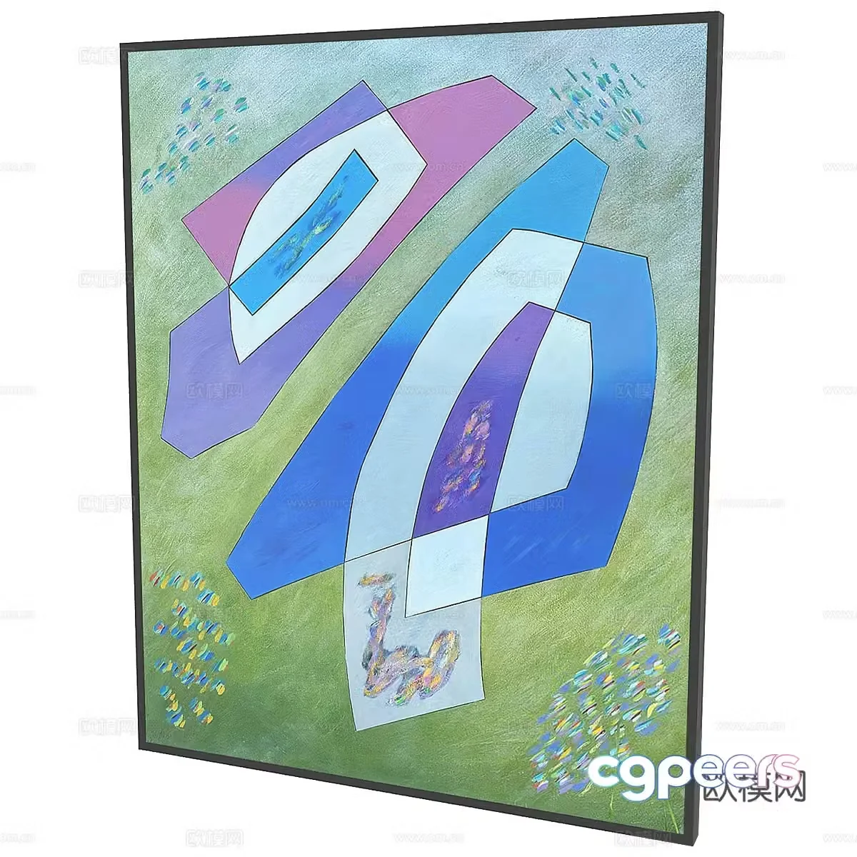 Modern art hanging painting abstract painting 3d model
